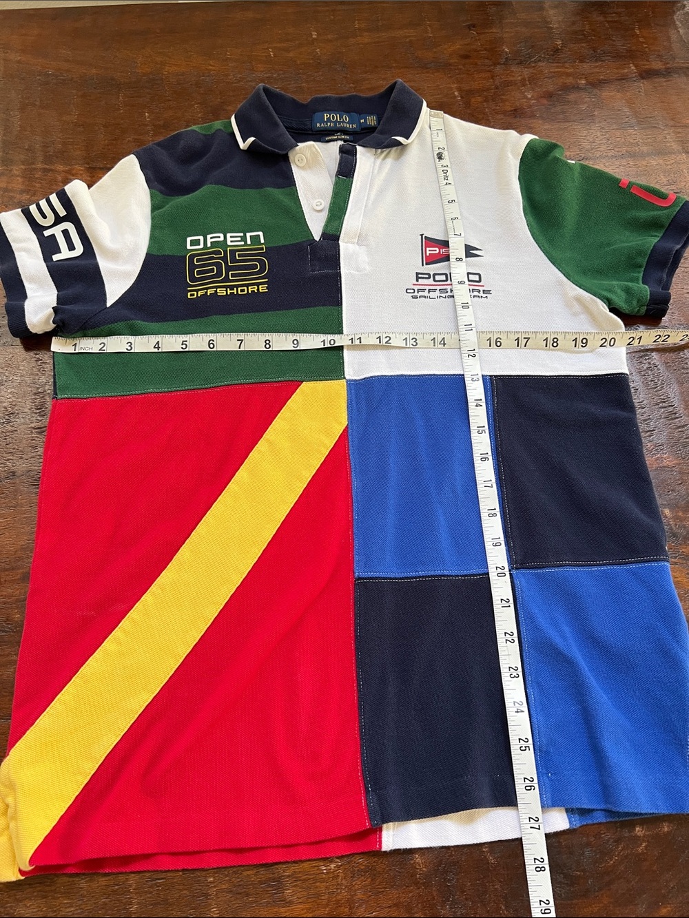 Polo Ralph Lauren "Open 65" Offshore Sailing Team Patchwork Polo Shirt Men's M - Picture 10 of 13
